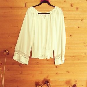 Cream Bohemian Style Blouse